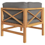 vidaXL 2-Sitzer-Gartensofa mit Grauen Kissen Massivholz Teak