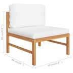 vidaXL 3-Sitzer-Gartensofa mit Creme Kissen Massivholz Teak
