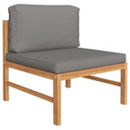 vidaXL 3-Sitzer-Gartensofa mit Grauen Kissen Massivholz Teak