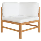 vidaXL 9-tlg. Garten-Lounge-Set mit Creme Kissen Massivholz Teak
