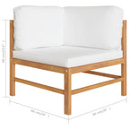vidaXL 9-tlg. Garten-Lounge-Set mit Creme Kissen Massivholz Teak