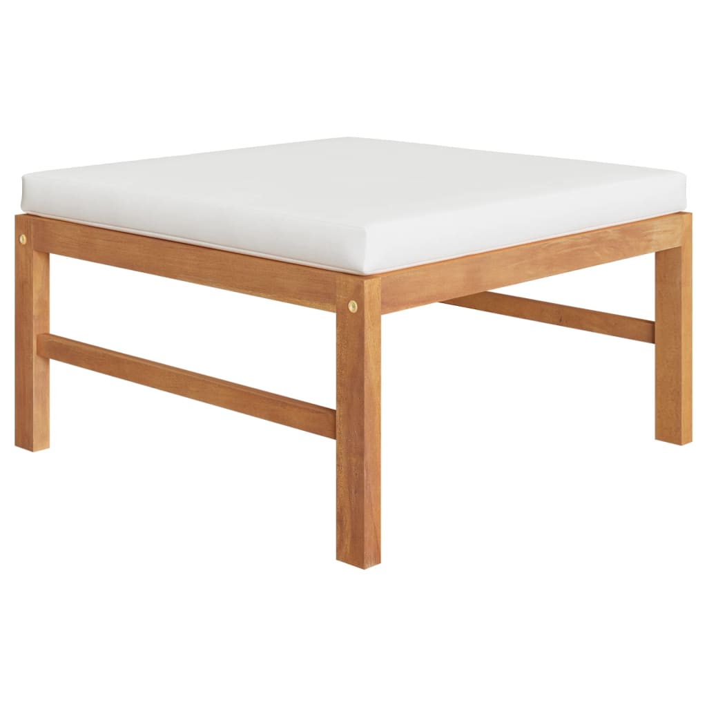 vidaXL 11-tlg. Garten-Lounge-Set mit Creme Kissen Massivholz Teak