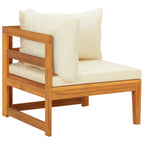 vidaXL 5-tlg. Garten-Lounge-Set mit Cremeweißen Kissen Akazienholz