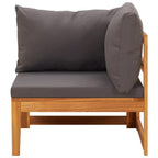 vidaXL 5-tlg. Garten-Lounge-Set mit Dunkelgrauen Kissen Akazienholz