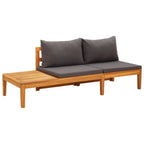 vidaXL 5-tlg. Garten-Lounge-Set mit Dunkelgrauen Kissen Akazienholz