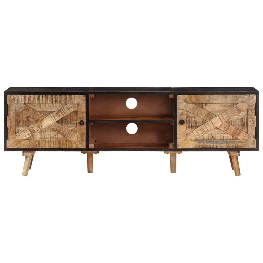 vidaXL TV-Schrank 140x30x46 cm Rohes Mangoholz und Massivholz Akazie