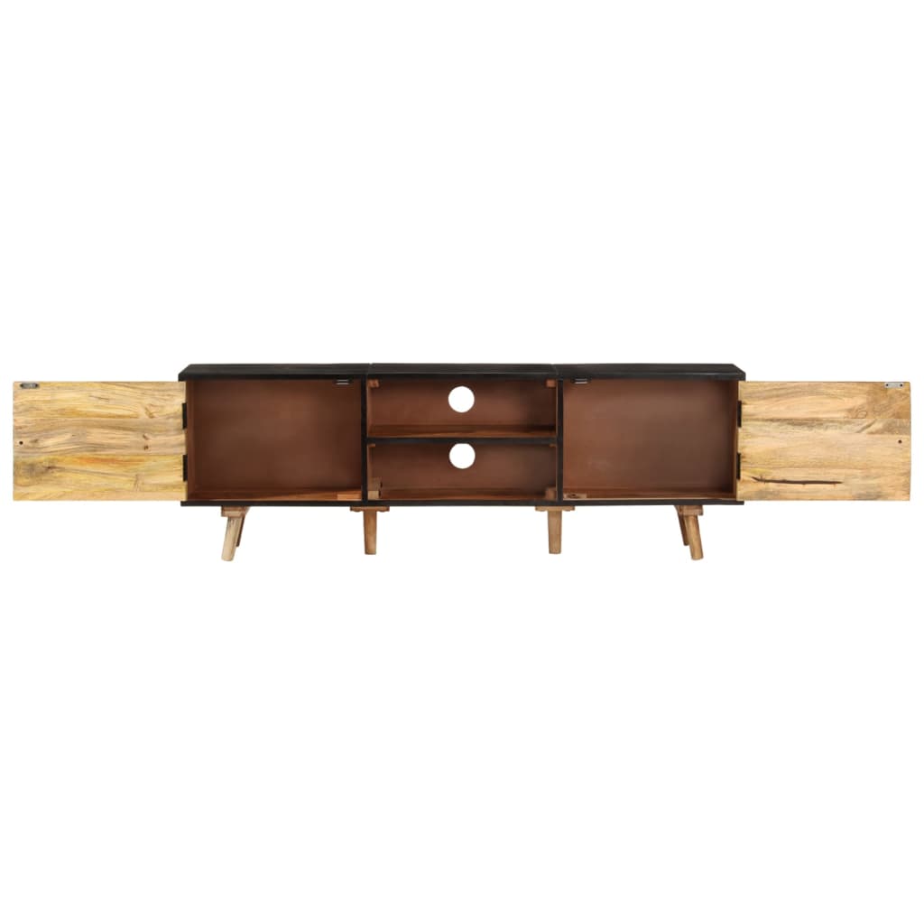 vidaXL TV-Schrank 140x30x46 cm Rohes Mangoholz und Massivholz Akazie