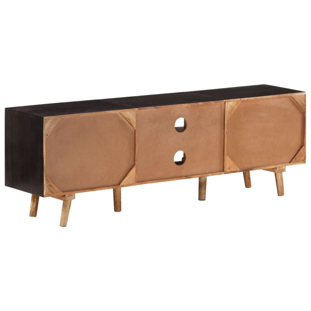 vidaXL TV-Schrank 140x30x46 cm Rohes Mangoholz und Massivholz Akazie