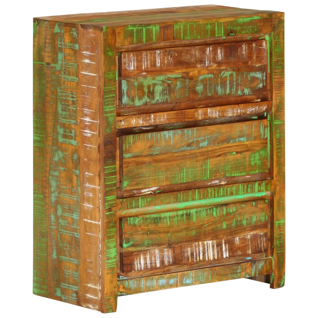 vidaXL Schubladenschrank Mehrfarbig 60x33x75 cm Altholz Massiv