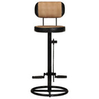 vidaXL Barhocker mit Canvas-Aufdruck 2 Stk. Braun Schwarz Ziegenleder