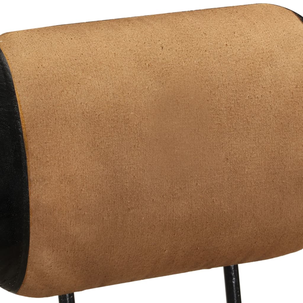 vidaXL Barhocker mit Canvas-Aufdruck 2 Stk. Braun Schwarz Ziegenleder