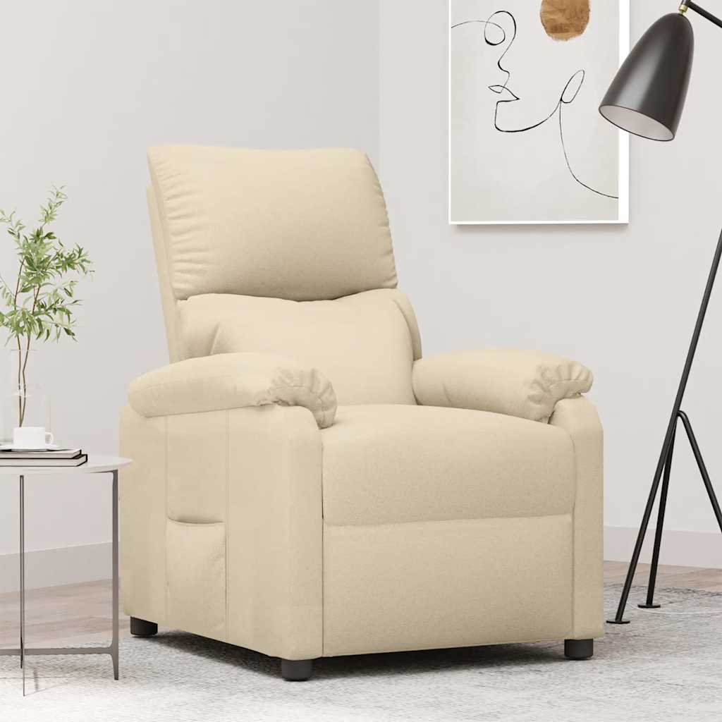 vidaXL Relaxsessel Creme Stoff