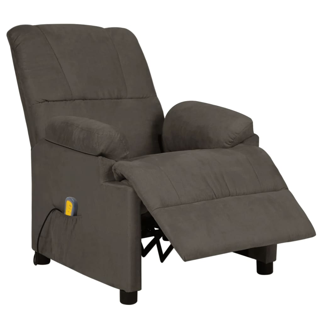 vidaXL Massagesessel Dunkelgrau Mikrofasergewebe