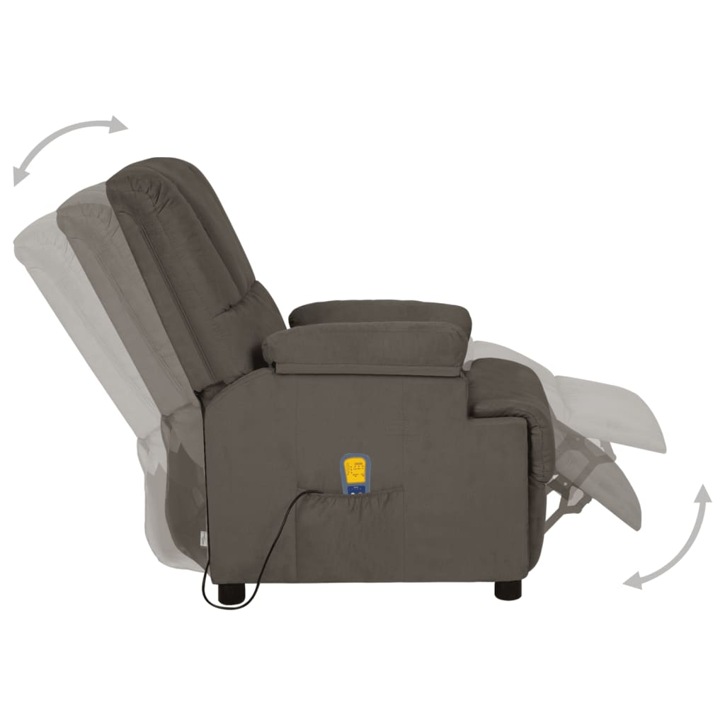 vidaXL Massagesessel Dunkelgrau Mikrofasergewebe