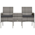 vidaXL 2-Sitzer-Gartensofa mit Teetisch Poly Rattan Anthrazit