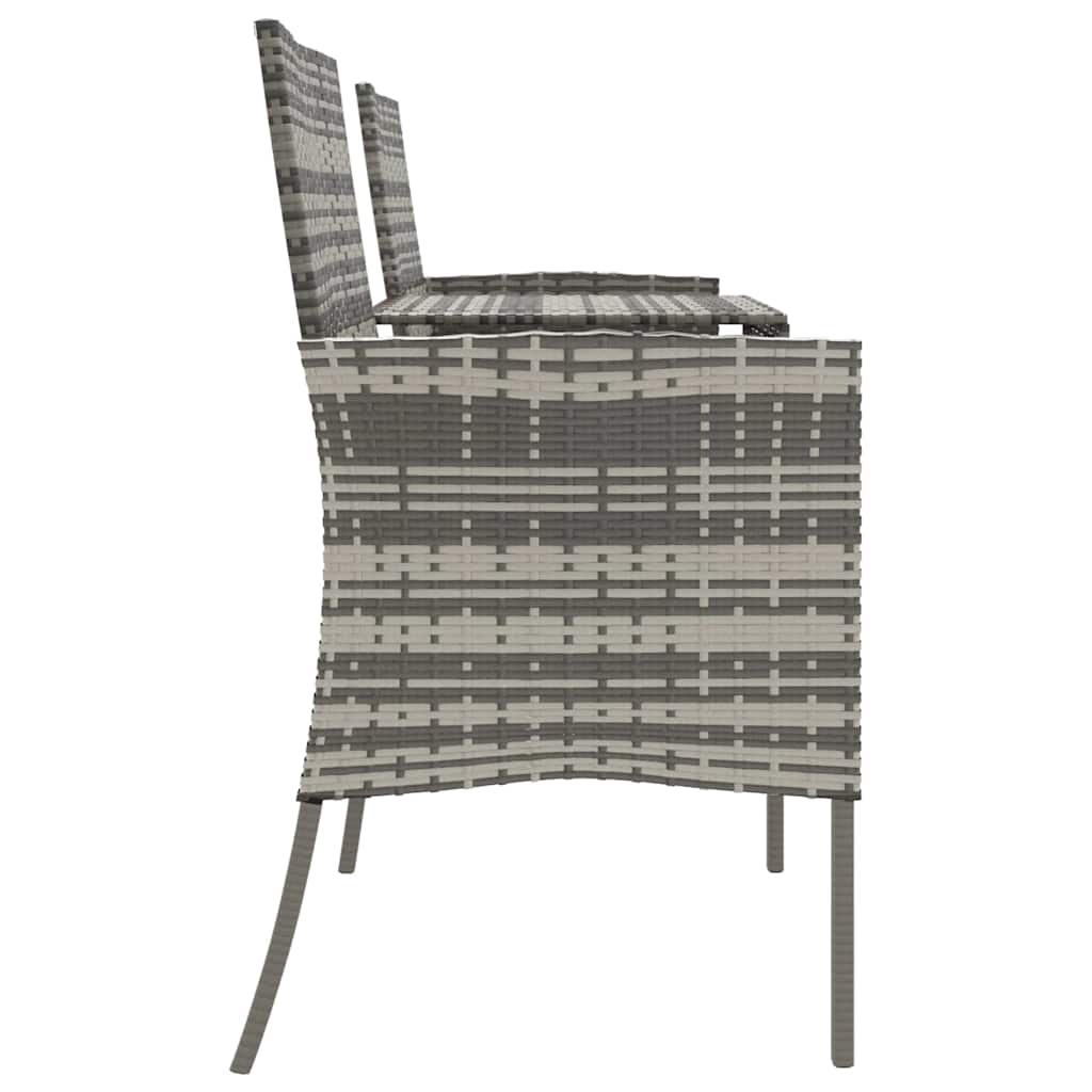 vidaXL 2-Sitzer-Gartensofa mit Teetisch Poly Rattan Anthrazit