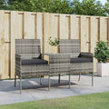vidaXL 2-Sitzer-Gartensofa mit Teetisch Poly Rattan Anthrazit