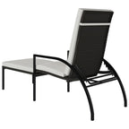 vidaXL Sonnenliege mit Fußhocker PE-Rattan Braun