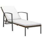 vidaXL Sonnenliegen 2 Stk. mit Tisch Poly Rattan Braun