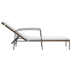 vidaXL Sonnenliegen 2 Stk. mit Tisch Poly Rattan Braun
