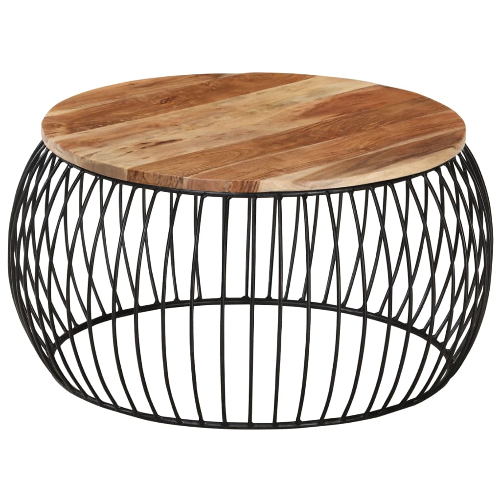 vidaXL Couchtisch Ø68 cm Massivholz Akazie