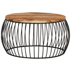 vidaXL Couchtisch Ø68 cm Massivholz Akazie