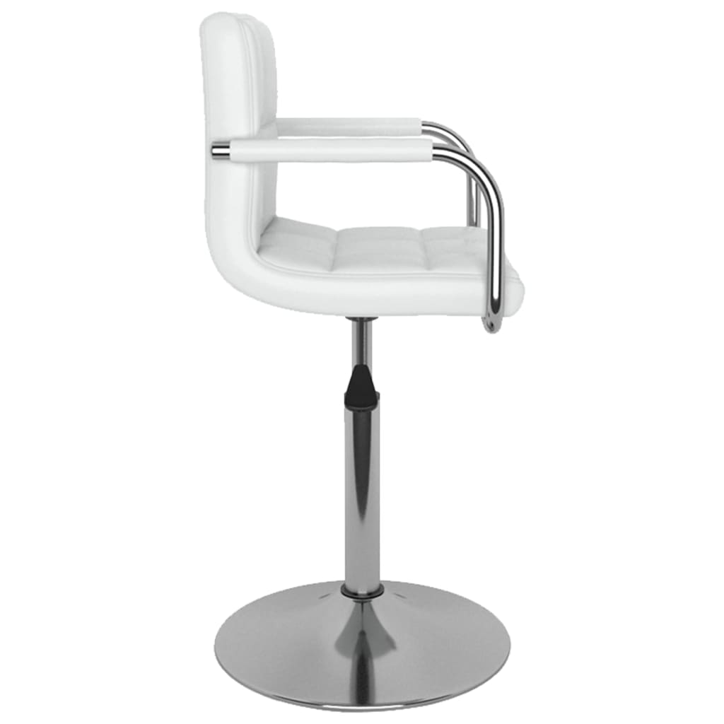 vidaXL Esszimmerstühle 6 Stk. Drehbar Weiß Kunstleder