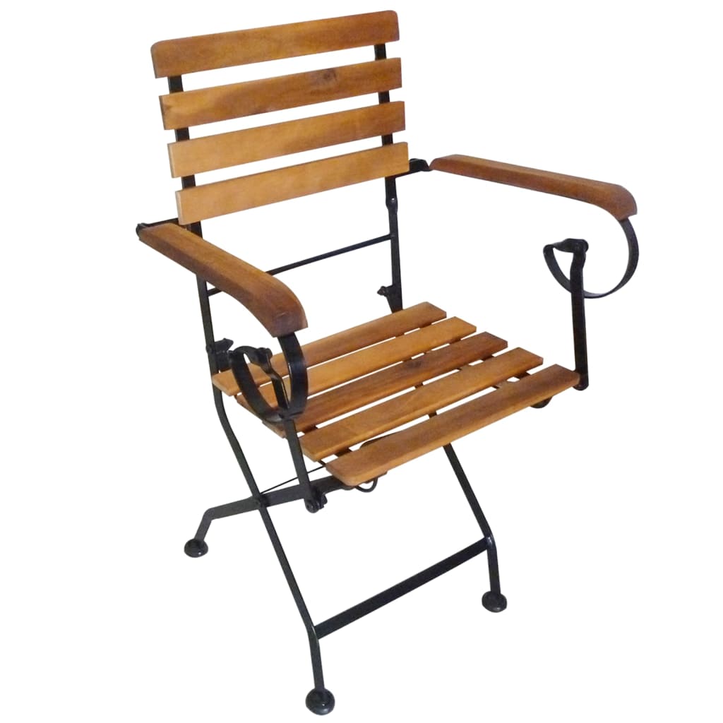 vidaXL Klappbare Gartenstühle 4 Stk. Stahl und Massivholz Akazie