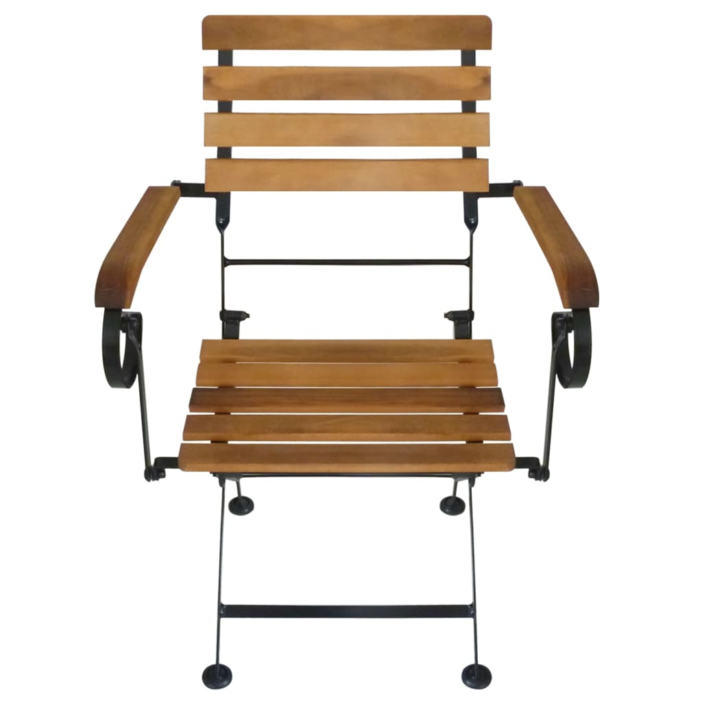 vidaXL Klappbare Gartenstühle 4 Stk. Stahl und Massivholz Akazie