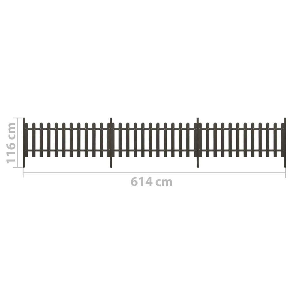 vidaXL Lattenzaun mit Pfosten 3 Stk. WPC 614x80 cm