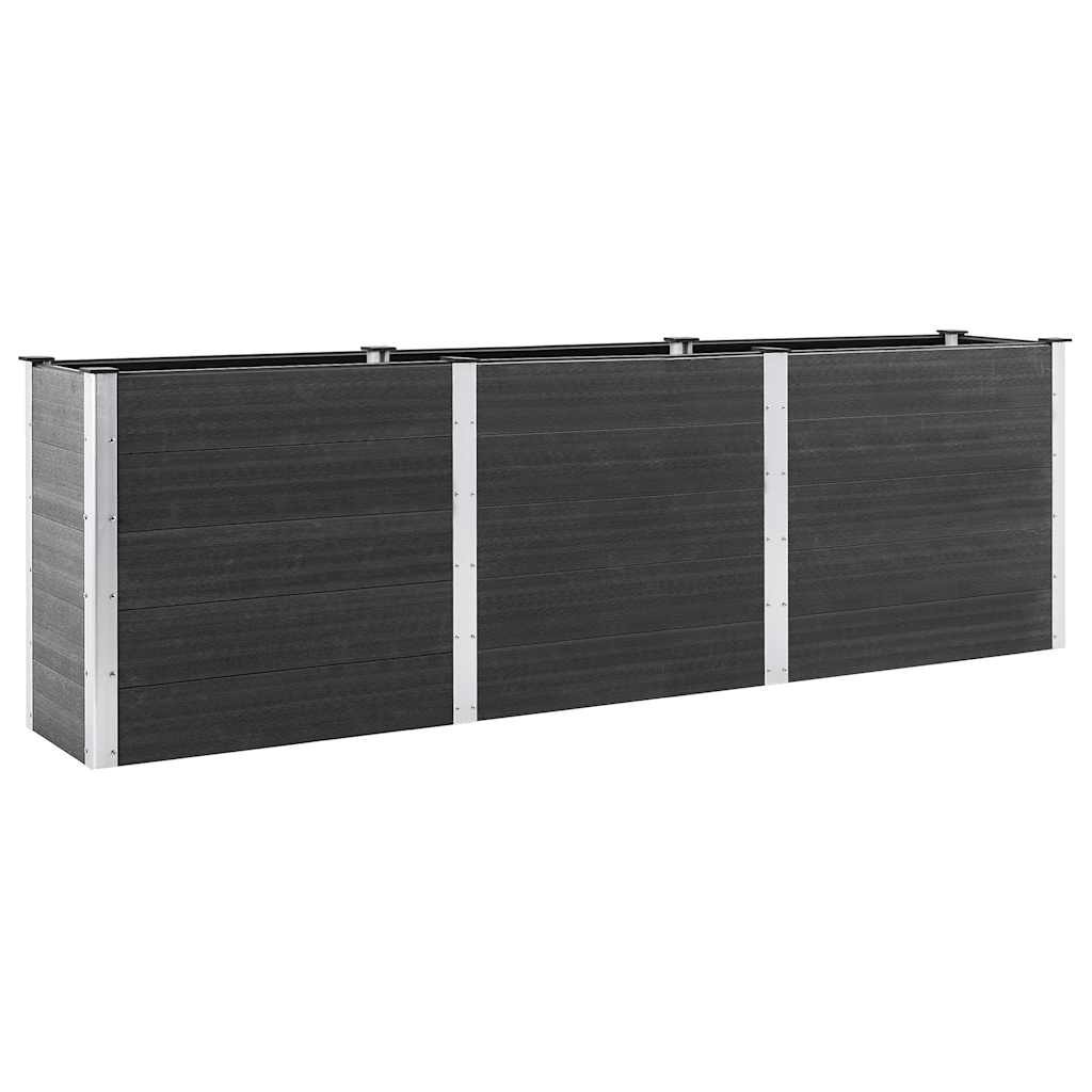 vidaXL Hochbeet Grau 300x50x91 cm WPC