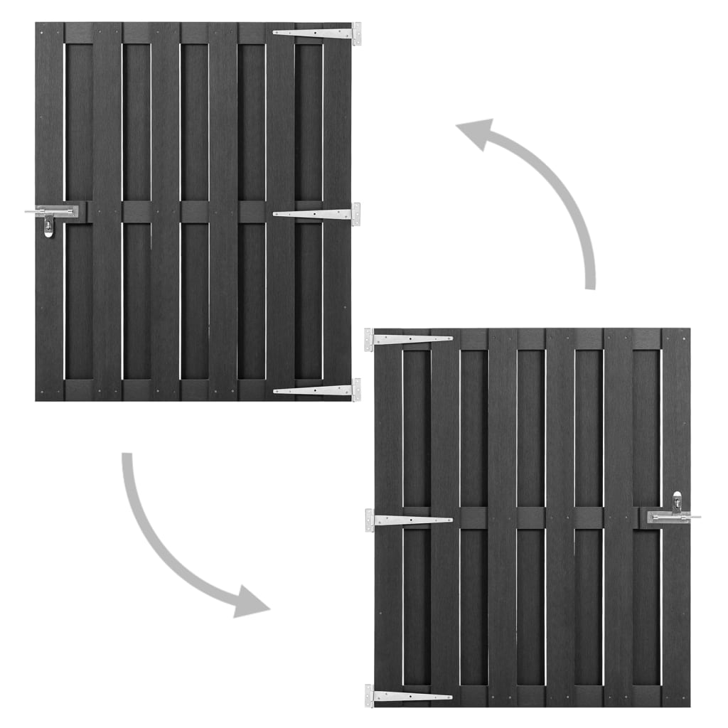 vidaXL Gartentor WPC 100x112 cm Grau