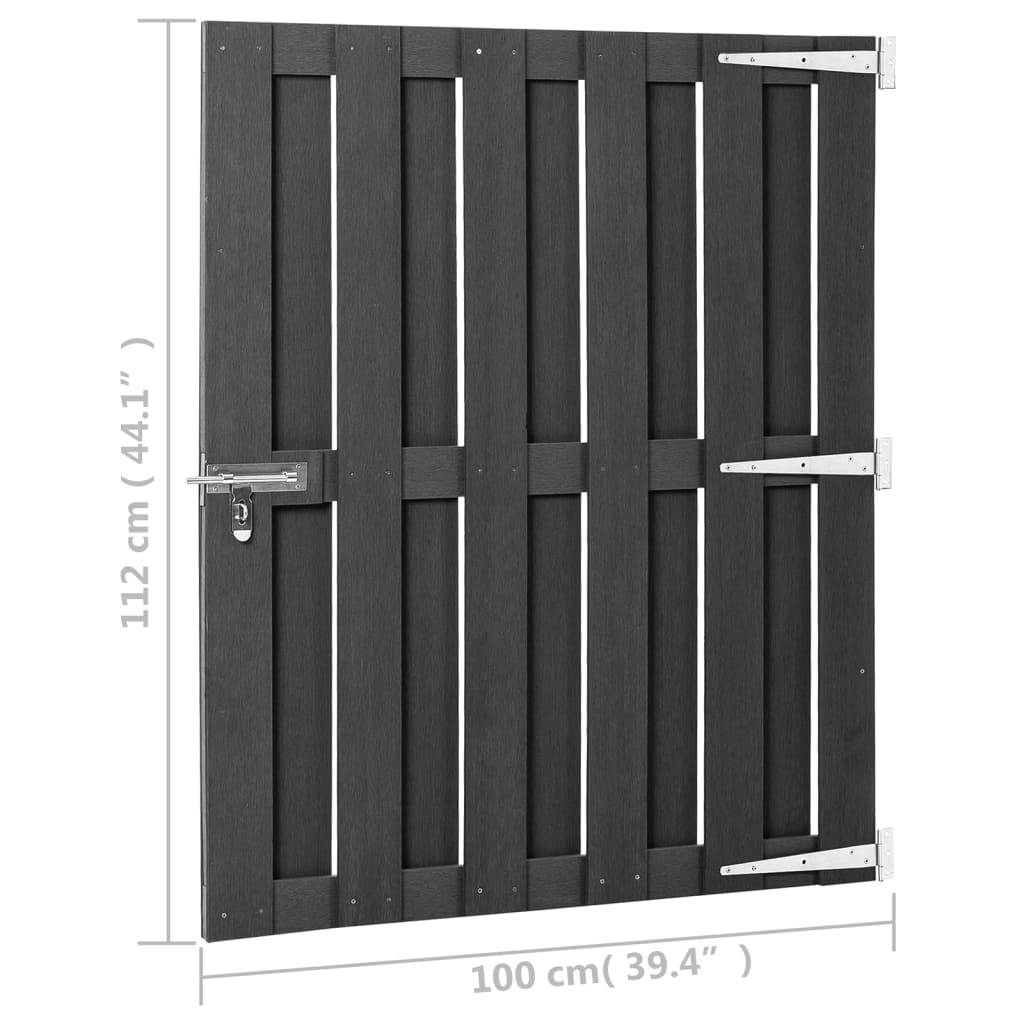 vidaXL Gartentor WPC 100x112 cm Grau