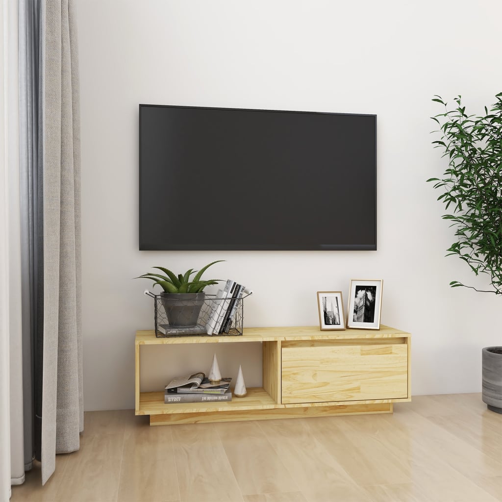 vidaXL TV-Schrank 110x30x33,5 cm Massivholz Kiefer