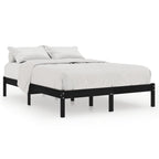 vidaXL Massivholzbett Schwarz Kiefer 140x190 cm