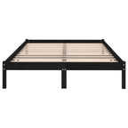 vidaXL Massivholzbett Schwarz Kiefer 140x190 cm
