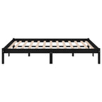 vidaXL Massivholzbett Schwarz Kiefer 140x190 cm