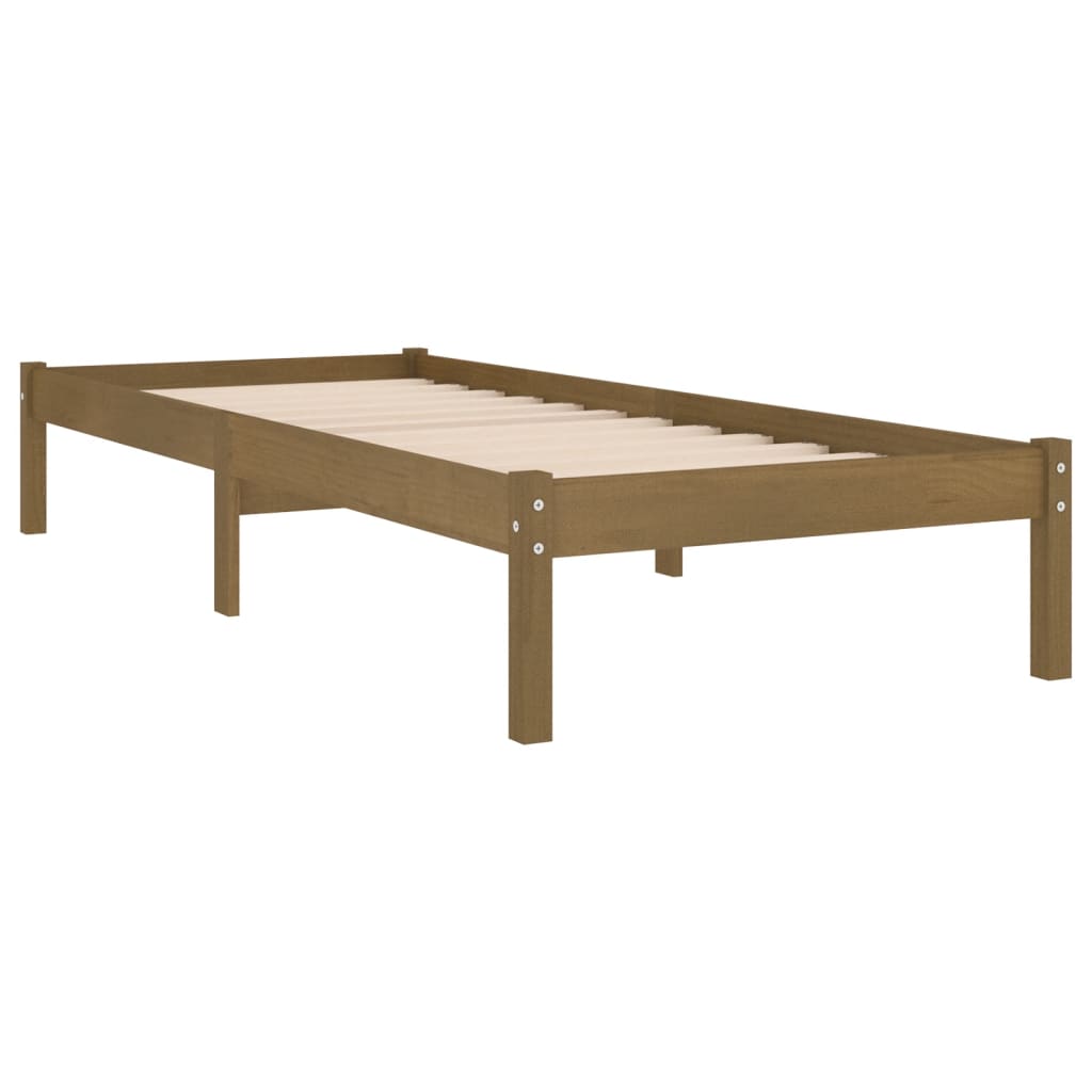 vidaXL Massivholzbett Honigbraun Kiefernholz 90x200 cm