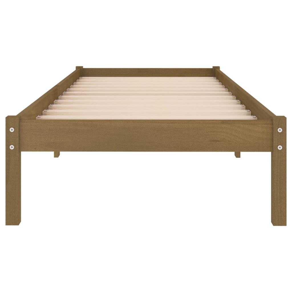 vidaXL Massivholzbett Honigbraun Kiefernholz 90x200 cm