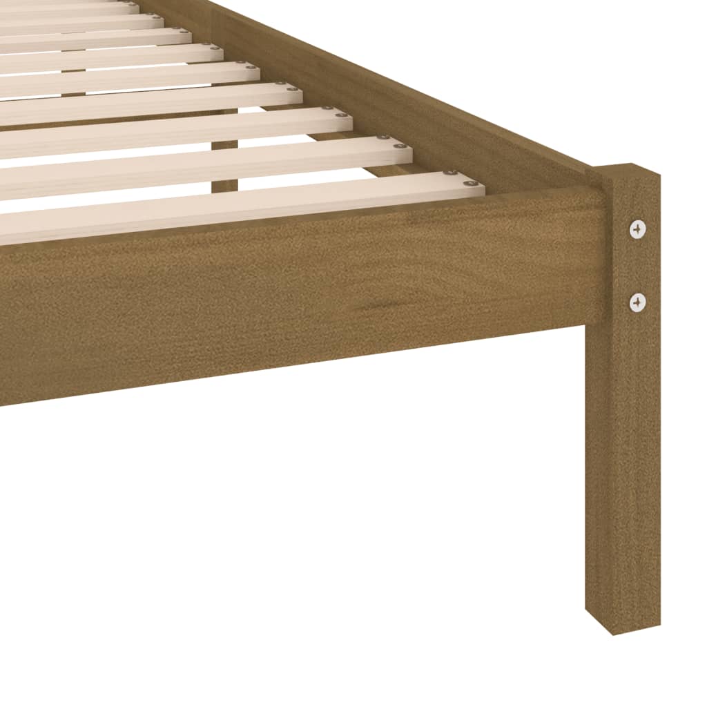 vidaXL Massivholzbett Honigbraun Kiefernholz 90x200 cm