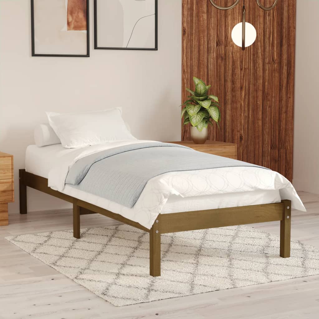 vidaXL Massivholzbett Honigbraun Kiefernholz 90x200 cm