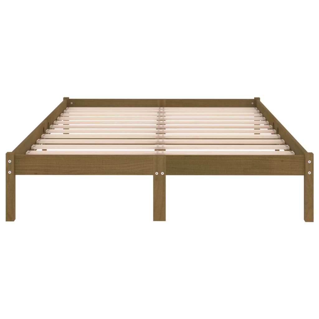 vidaXL Massivholzbett Honigbraun Kiefer 200x200 cm