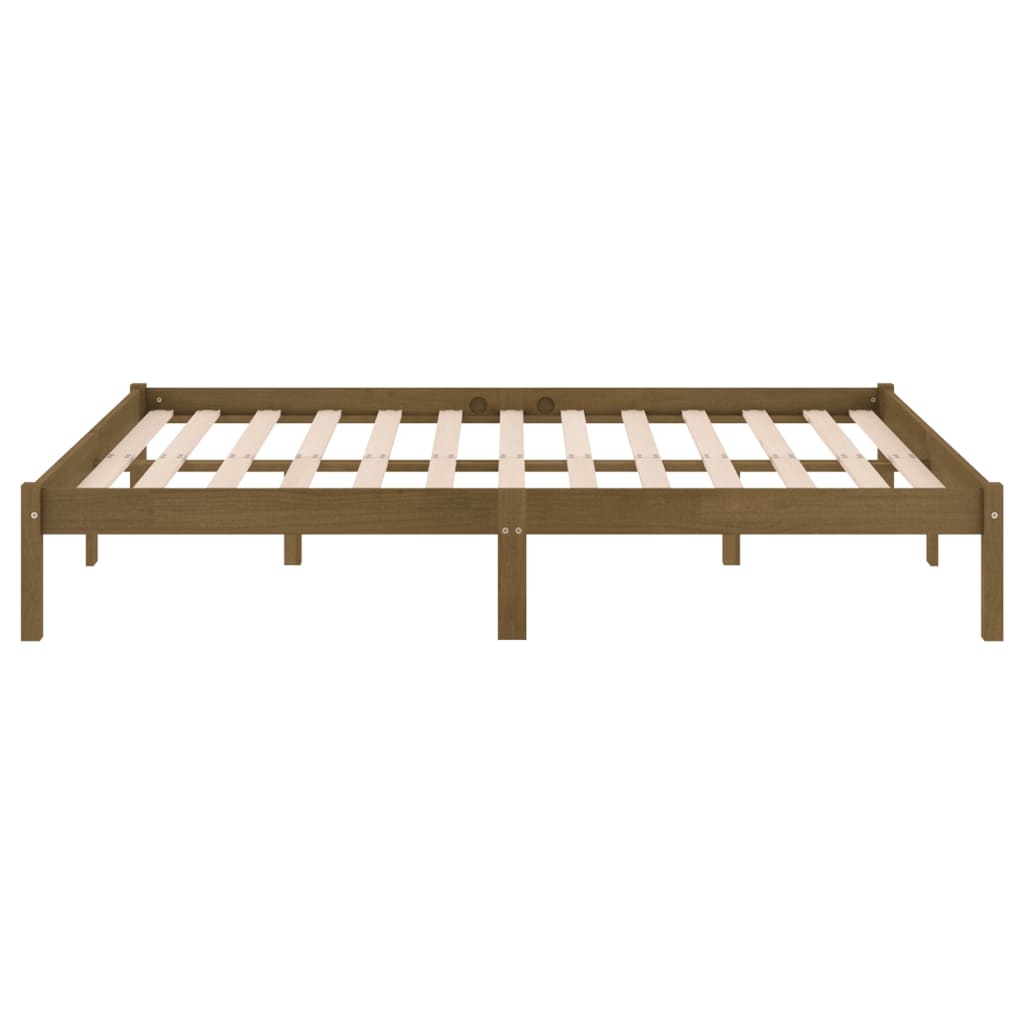 vidaXL Massivholzbett Honigbraun Kiefer 200x200 cm