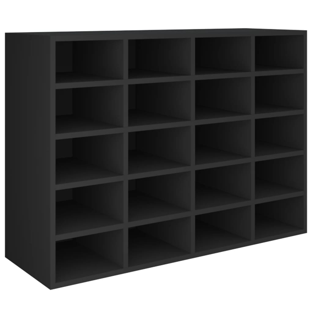 vidaXL Schuhregal Holzwerkstoff 92x30x67,5 cm Schwarz