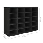 vidaXL Schuhregal Holzwerkstoff 92x30x67,5 cm Schwarz