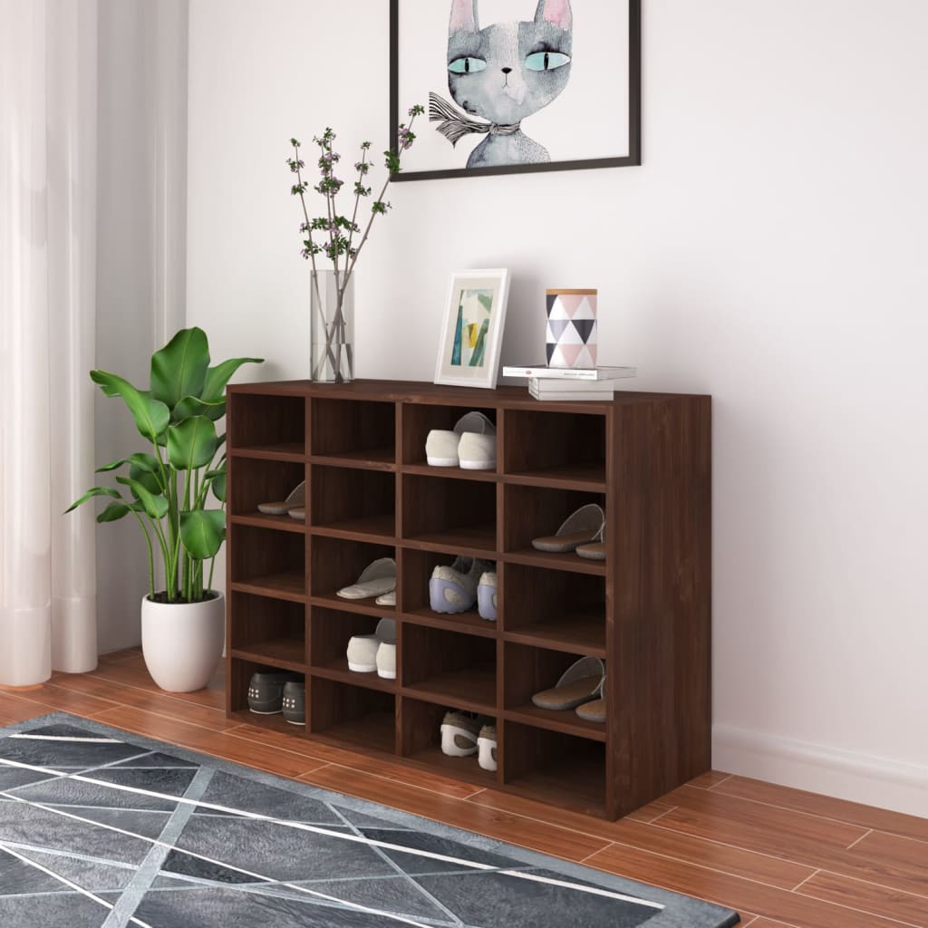 vidaXL Schuhregal Holzwerkstoff 92x30x67,5 cm Braun Eichen-Optik