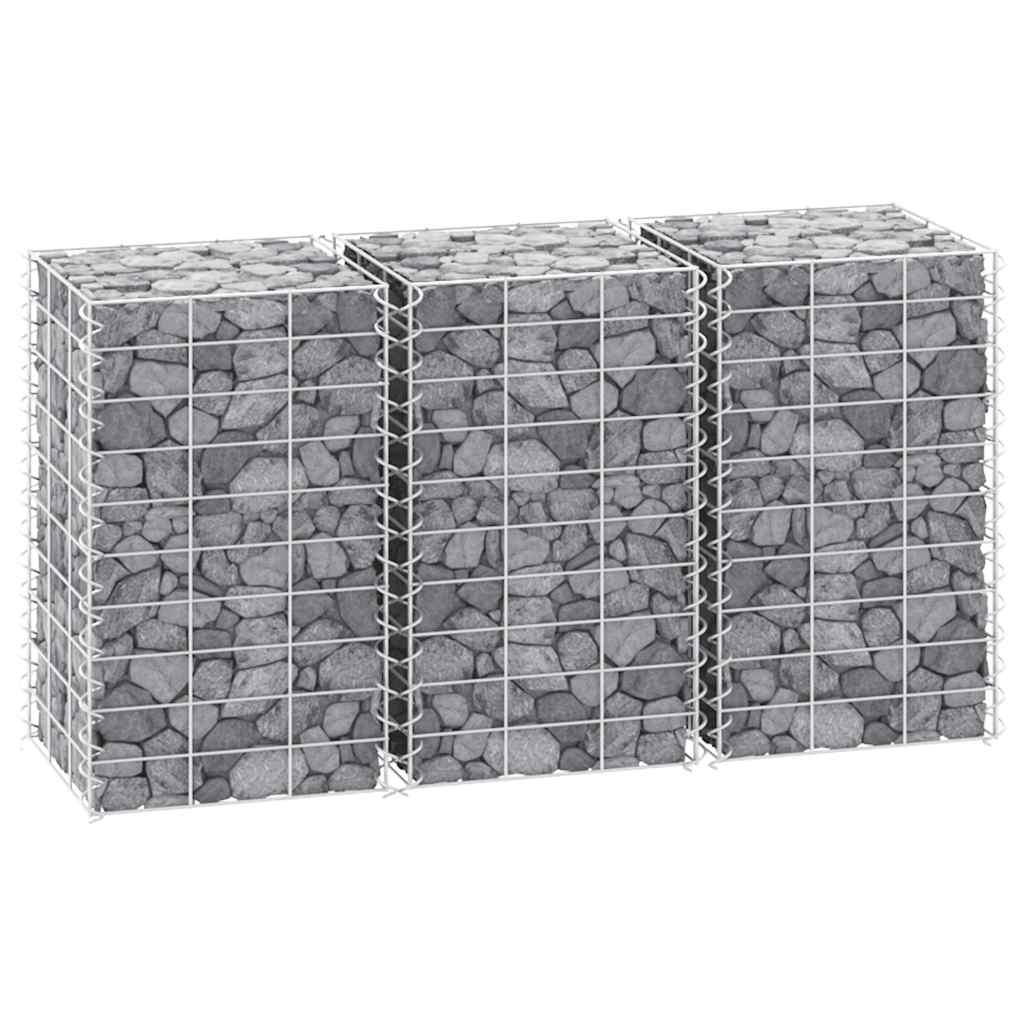 vidaXL Gabionen-Hochbeete 3 Stk. 30x30x50 cm Eisen
