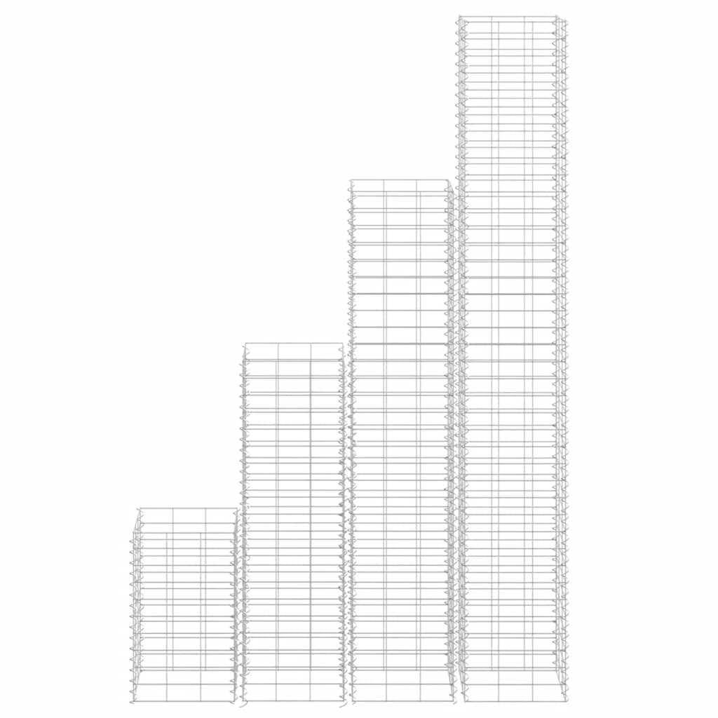 vidaXL Gabionen-Hochbeete 4 Stk. 30x30x50/100/150/200 cm Eisen