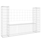 vidaXL Gabionenkorb U-Form mit 2 Säulen Eisen 140x20x100 cm