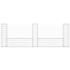 vidaXL Gabionenkorb U-Form mit 3 Säulen Eisen 260x20x100 cm